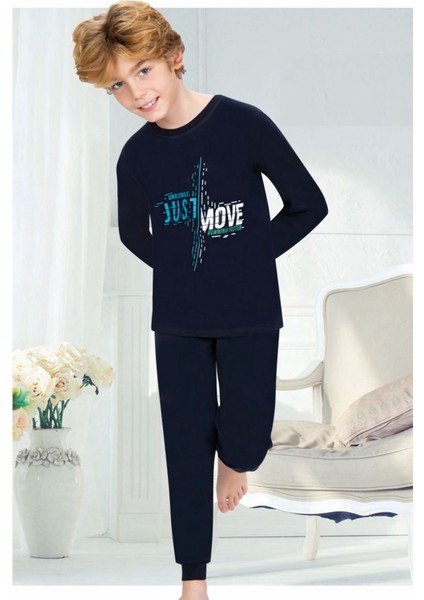 716G Erkek Çocuk Garson Boy Uzun Kollu Pijama Takımı-Lacivert