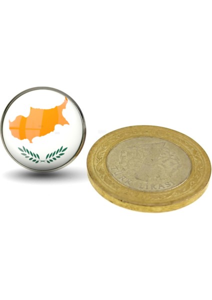 Kıbrıs Yaka Rozeti Cyprus Ülke Bayrağı Paslanmaz Çelik 3D Camlı Rozet fiyatları