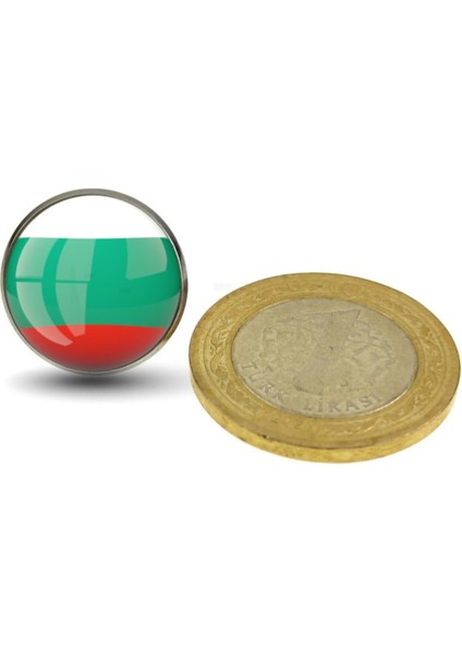 Bulgaristan Yaka Rozeti Bulgaria Bulgar Ülke Bayrağı Paslanmaz Çelik 3D Camlı Rozet modelleri