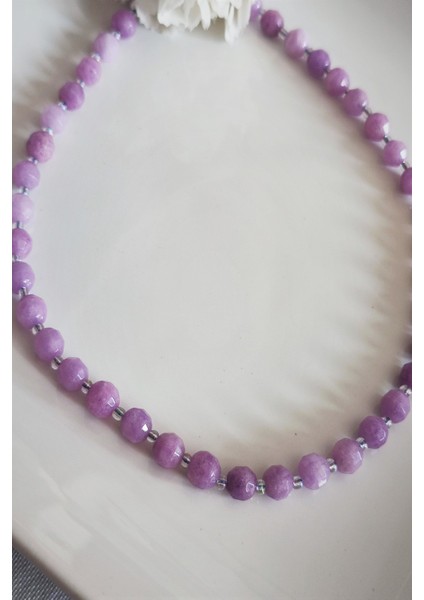 Çokgen Lepidolit Doğaltaş Kolye fiyatları