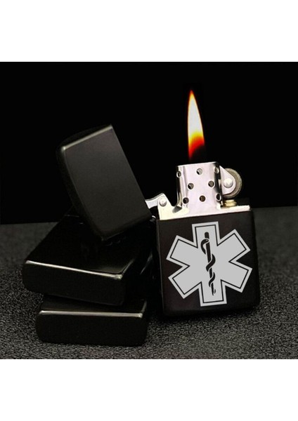 Emt Logo Broş Acil Tıp Teknisyeni Doktor Rozet Lazer Silinmez Resimli Benzinli Çakmak