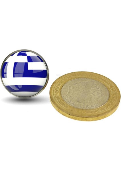 Yunanistan Yaka Rozeti Greece Ülke Bayrağı Paslanmaz Çelik 3D Camlı Rozet fiyatları