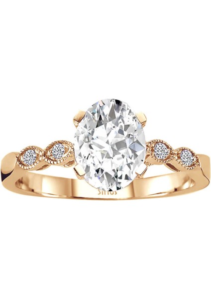 Pırlanta ve Beyaz Topaz Taşlı Nefertiti Yüzük 07R0203 fiyatları