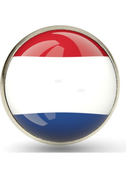Hollanda Rozeti Netherlands Holland Ülke Bayrağı Paslanmaz Çelik 3D Rozet