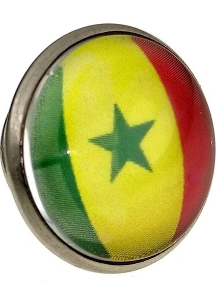 Senegal Rozet Afrika Senegalese Ülke Bayrağı Paslanmaz Çelik 3D Camlı Rozet fiyatları