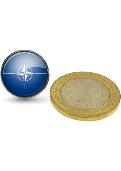 Nato Birliği Yaka Rozeti Yıldızlı Nato Bayrağı Yuvarlak Çelik Rozet modelleri