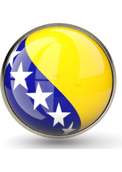 Bosna Hersek Yaka Rozeti Bosnia And Herzegovina Ülke Bayrağı Çelik Rozet