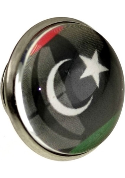 Libya Bayrağı Rozet Paslanmaz Çelik Iğneli Yaka Rozeti 3D Büyüteç Camlı modelleri