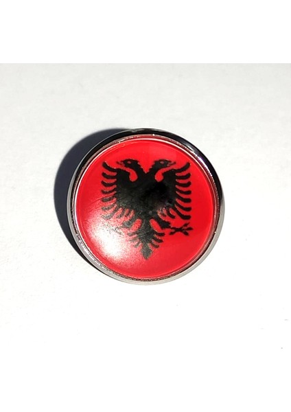Arnavutluk Yaka Rozeti Albania Ülke Bayrağı Çift Başlı Kartal Çelik Rozet fiyatları