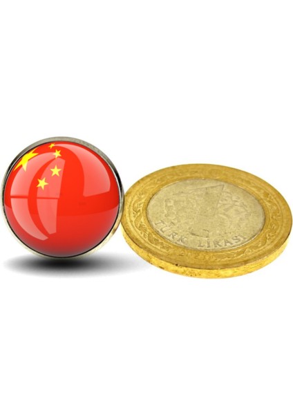 Çin Rozeti China Bayrağı Yaka Rozet Paslanmaz Çelik 3D Camlı fiyatları