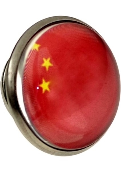 Çin Rozeti China Bayrağı Yaka Rozet Paslanmaz Çelik 3D Camlı modelleri