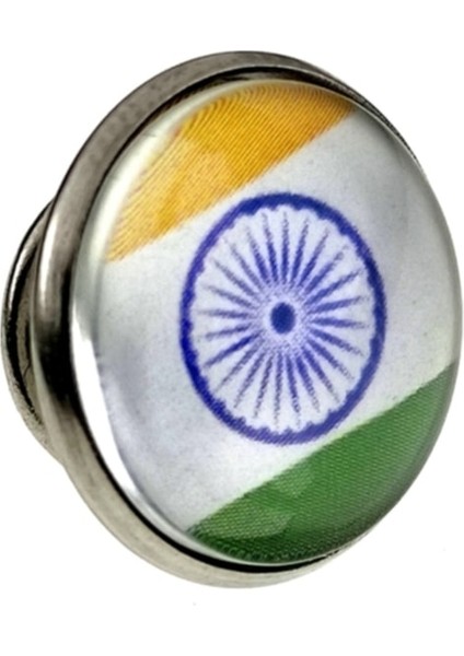 Hindistan Yaka Rozeti India Bayrağı Yuvarlak Çelik Iğneli Camlı Rozet fiyatları