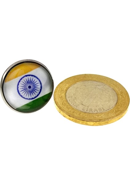 Hindistan Yaka Rozeti India Bayrağı Yuvarlak Çelik Iğneli Camlı Rozet fırsatları