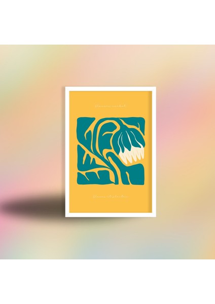 Tekli Ahşap Lamine Çerçeveli Mdf Tablo Sarı Ters Lale fiyatları