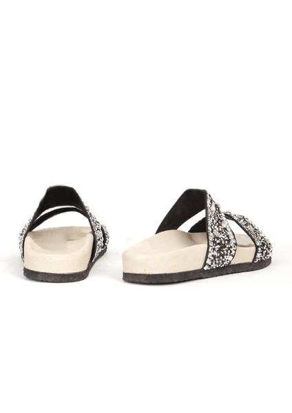 7866 Gerçek Süet Deri Kadın Taşlı Terlik modelleri