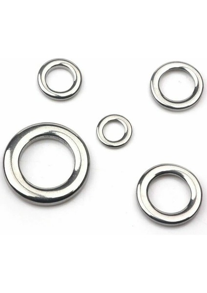 15 Adet Paslanmaz Çelik 10,7 Mm/7 mm NO:7-227 kg (500 Lbs) Çeker, Solid (Kapalı) Ring,halka