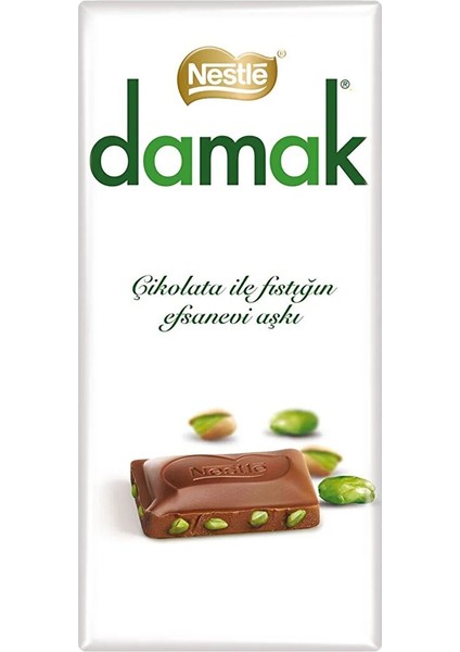 Damak Antep Fıstıklı Sütlü Çikolata Tablet 70 gr x 12