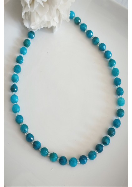 Çokgen Apatit Doğaltaş Kolye