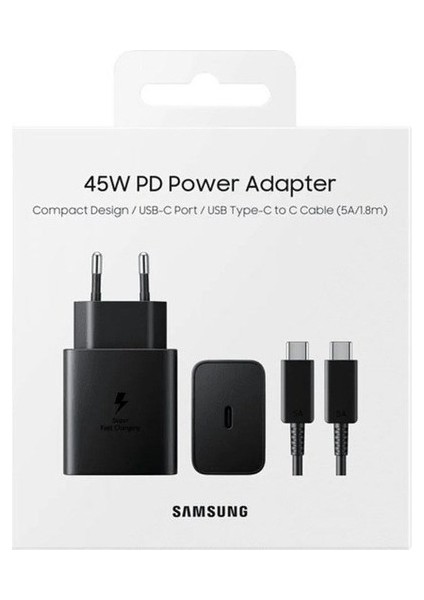 Samsung 45W Pd Orjinal USB-C Süper Hızlı Şarj Cihazı Takımı (Samsung Türkiye Garantili)