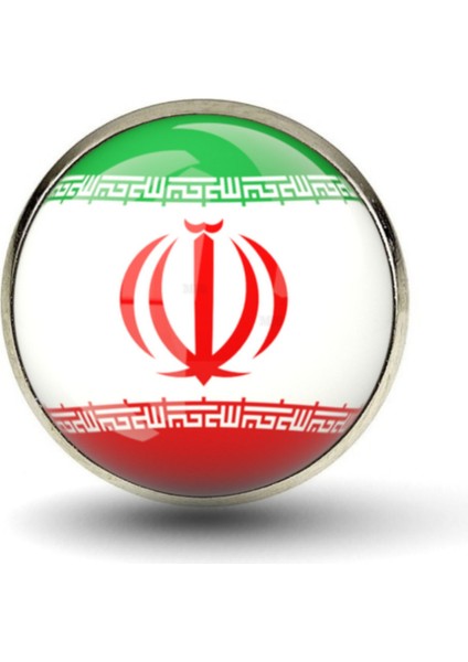 Iran Yaka Rozet Iranian Bayrağı Paslanmaz Çelik Iğneli Büyüteçli Yaka Rozeti