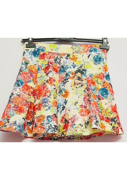 Kadın Kısa Desenli Kluş Etek