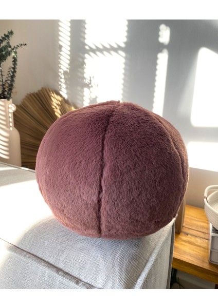 Savara Peluş Top Yastık Erguvan