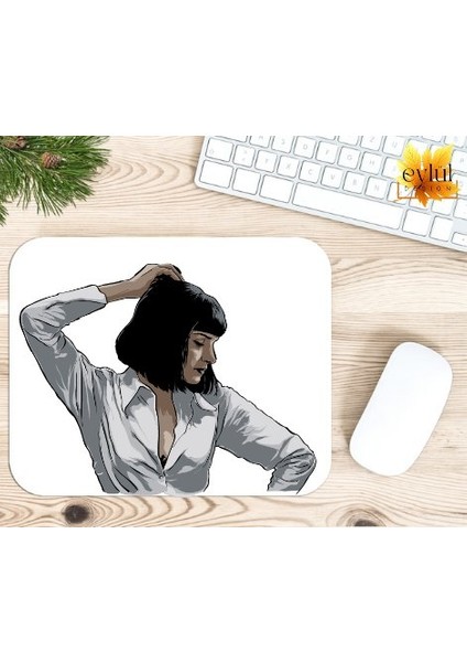 Pulp Fiction Baskılı Özel Tasarım Dikdörtgen Kaydırmaz Mousepad