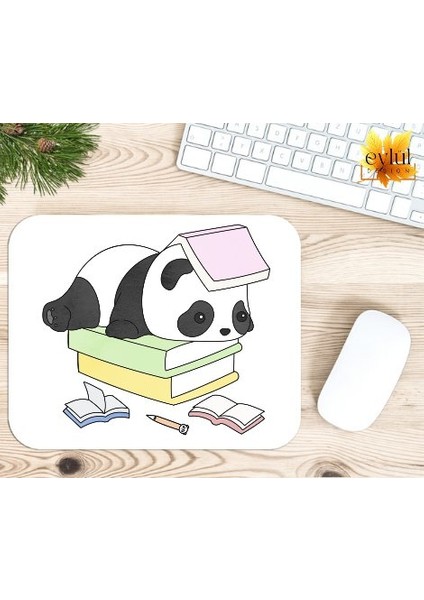 Panda Baskılı Özel Tasarım Dikdörtgen Kaydırmaz Mousepad