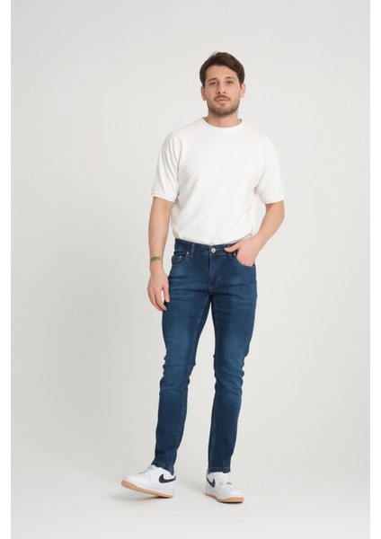 Erkek Mavi Regular Fit Denim Pantolon