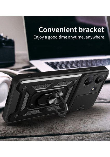 Xiaomi Poco F5 Kılıf Ultra Korumalı Yüzüklü Manyetik Sürgülü Vega Kapak modelleri