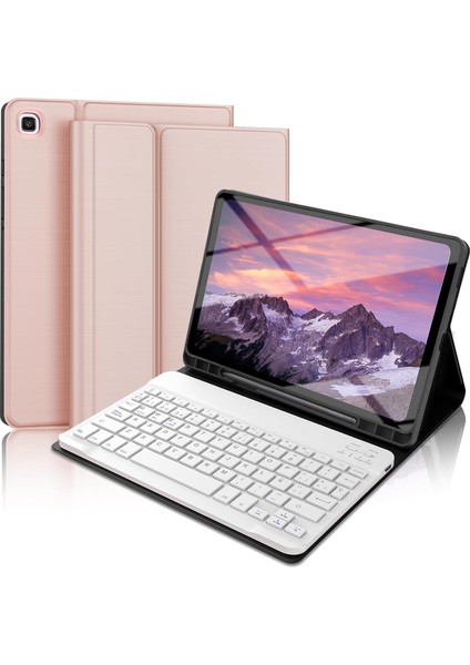 Samsung Galaxy Tab S6 Lite 10.4 SM-P610/P615 Için Çıkarılabilir Bluetooth Klavyeli Klavye Kılıfı
