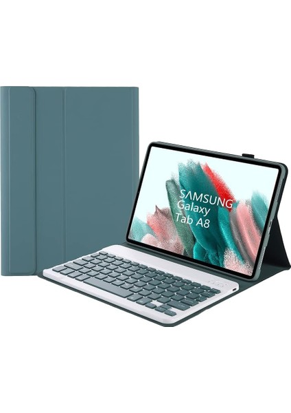 Samsung Galaxy Tab A8 10.5" 2022 SM-X200 Için Çıkarılabilir Bluetooth Klavyeli Klavye Kılıfı