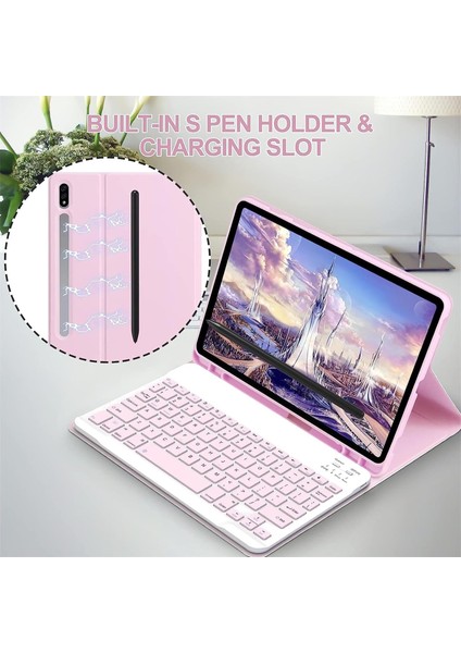 Samsung Tab S9 Ultra SM-X910 14.6 Inç Uyumlu Bluetooth Türkçe Q Klavyeli Kılıfı (Tablet Değildir) modelleri