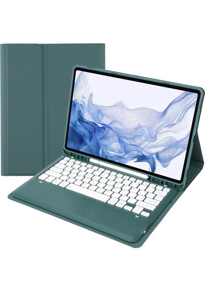 Samsung Tab S7 Fe 12.4 Inç Uymlu Bluetooth Türkçe Q Klavyeli Kılıfı (Tablet Değildir) Kapak