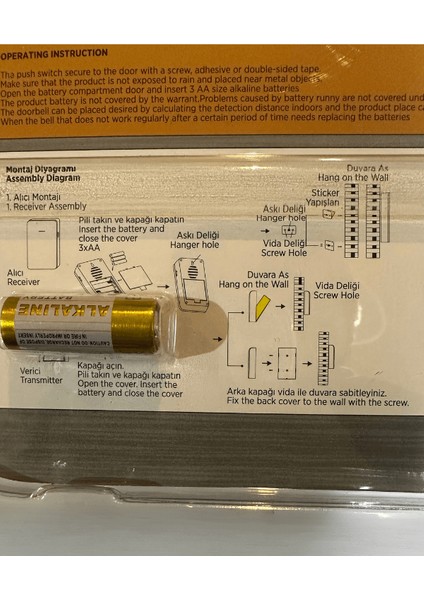 CT-104 Kablosuz Kapı Zili (Beyaz) fiyatları
