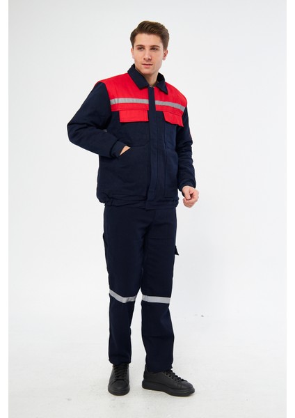 Iş Takımı 7/7 Gabardin %100 Pamuk Reflektörlü Lacivert