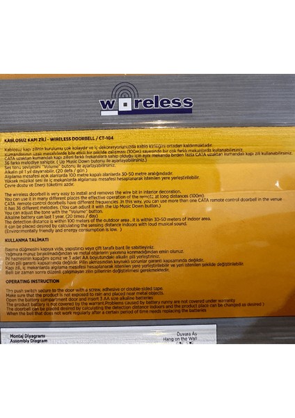 CT-104 Kablosuz Kapı Zili (Gri) modelleri