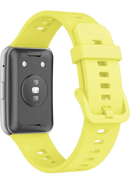 Huawei Watch Fit Uyumlu Spor Silikon Kordon Limon Sarı