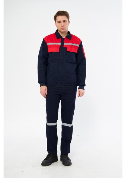 Iş Takımı 7/7 Gabardin %100 Pamuk Reflektörlü Lacivert