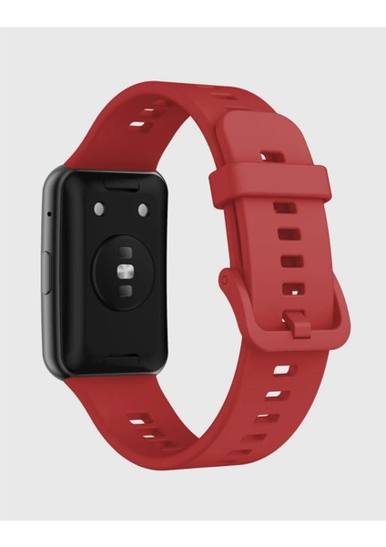 Huaweı Watch Fit Uyumlu Spor Silikon Kordon Kırmızı