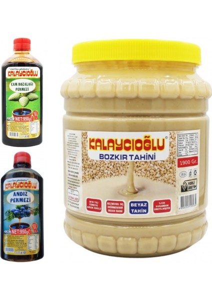 Şifa Paketi: Beyaz Bozkır Tahin 1900 gr Andız Pekmezi 950 gr Kozalak Pekmezi 950 gr