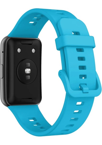 Huawei Watch Fit Uyumlu Spor Silikon Kordon Saks Mavi