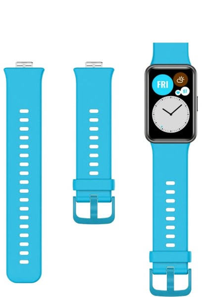 Huawei Watch Fit Uyumlu Spor Silikon Kordon Saks Mavi fiyatları