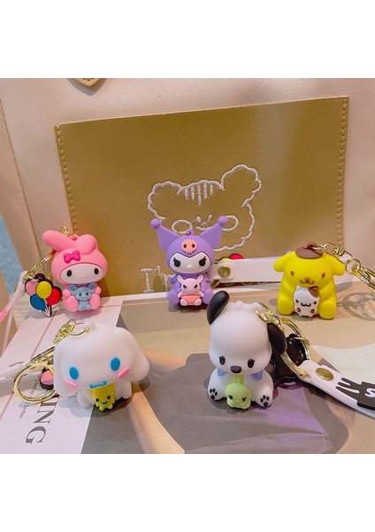 Sanrio Karikatür Kuromi My Melody Kolye Anahtarlık Anahtarlık Anime Aksiyon Figürleri Koleksiyon Model Oyuncaklar Çocuklar Için Takı Hediyeler (Yurt Dışından) modelleri