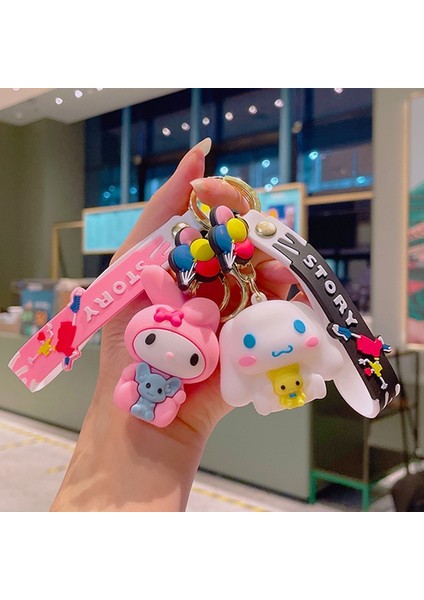 Sanrio Karikatür Kuromi My Melody Kolye Anahtarlık Anahtarlık Anime Aksiyon Figürleri Koleksiyon Model Oyuncaklar Çocuklar Için Takı Hediyeler (Yurt Dışından) indirimleri