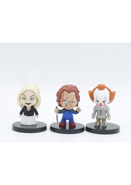 10PCS/SET Horror Movie Characters V For Vendetta Chucky Freddy Jason Scary Saw Pvc Action Figures Toys (Yurt Dışından)