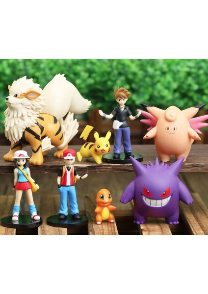 8pcs/set Pokemon Arcanine Gengar Clefairy Figure Collection Model Toys (Yurt Dışından)