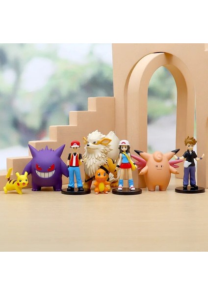 8pcs/set Pokemon Arcanine Gengar Clefairy Figure Collection Model Toys (Yurt Dışından)