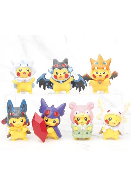 7pcs/set Pokemon Pikachu As Charizard Slowbro Lucario Slowbro Figure Toys 7cm (Yurt Dışından)