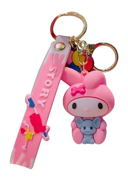 Sanrio Karikatür Kuromi My Melody Kolye Anahtarlık Anahtarlık Anime Aksiyon Figürleri Koleksiyon Model Oyuncaklar Çocuklar Için Takı Hediyeler (Yurt Dışından)